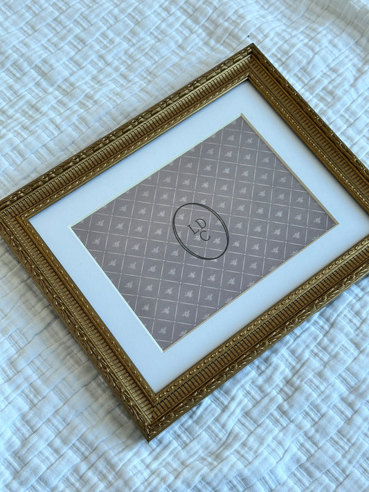 Antique Inspired 7"x9" matted to 5"x7" gold frame