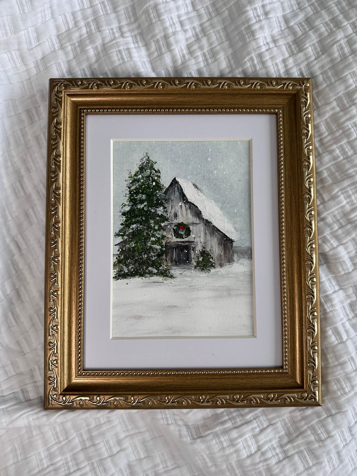 "December Winter Charm" Framed Original Art
