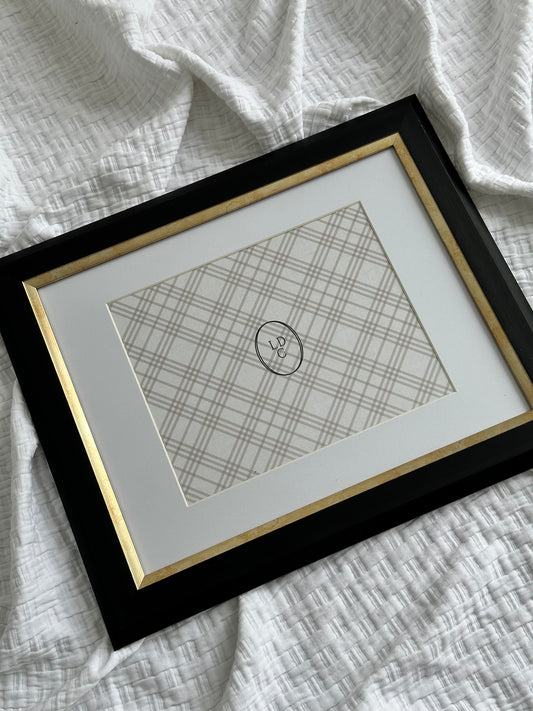 Black 11"x14" Matted to 8"x10" Frame with Gold Trim Detail